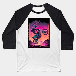 Cyber Future Dirt Bike With Neon Colors Baseball T-Shirt